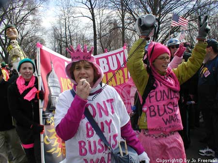 CodePink walks to the assembly point