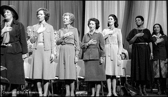 Prominent women recite the Pledge of Allegiance
