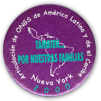 a button written in spanish about the New York conference in 2000